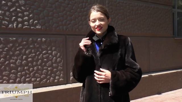 Норковая шуба из канадской норки. Темно-коричневого цвета. Модель №20 смотреть онлайн