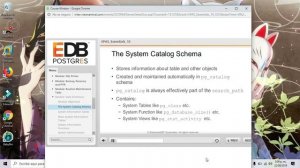 the system catalog schema