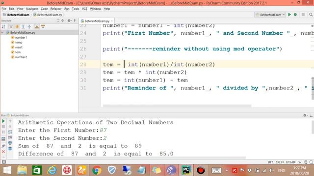 001 - Arithmetic Operators in Python - Learn Python Programming Urdu/Hindi