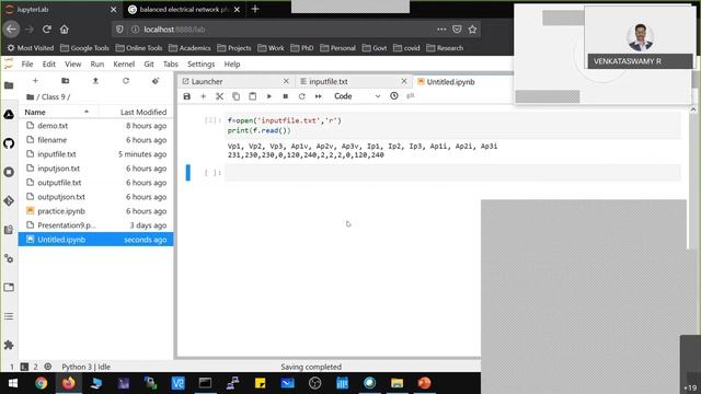 Reading text file into python program - Check whether 3 phase electrical network is balanced or not