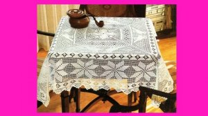 Квадратные скатерти  крючком и схемы к ним - Ирина-Рукоделие