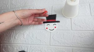 ⛄Веселый снеговик из бумажного стаканчика⛄