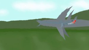 Aircraft megalodon vs mini and normal sized floating megalodon