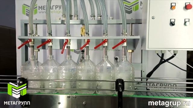 Линия розлива негаз. воды в ПЭТ до 5,0 л. АР-700ВР-МГ производительность 700 б-час. ПК "МЕТАГРУПП" смотреть онлайн