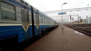 Дизель-поезд ДР1А-173 отправляется со ст. Жлобин-Пассажирский