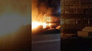 Ночной пожар с.Тополево. Опора Маркет.