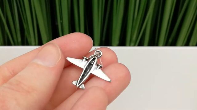 Серебряный кулон Самолет 62961