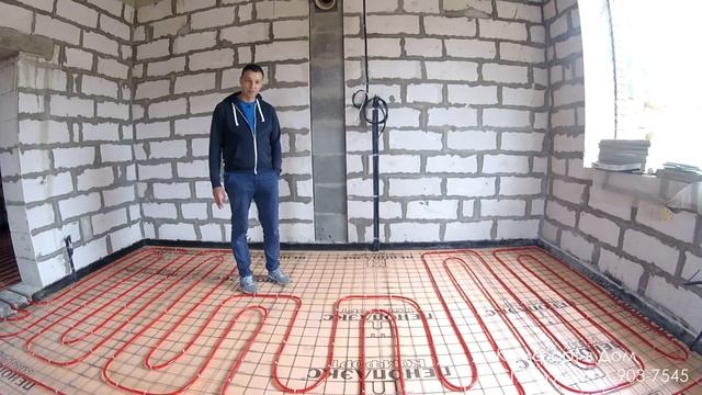 ✅ Теплый водяной пол в загородном доме. Монтаж на Пеноплекс.