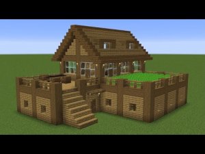 Майнкрафт - Как построить дом выживания с фермой. Minecraft