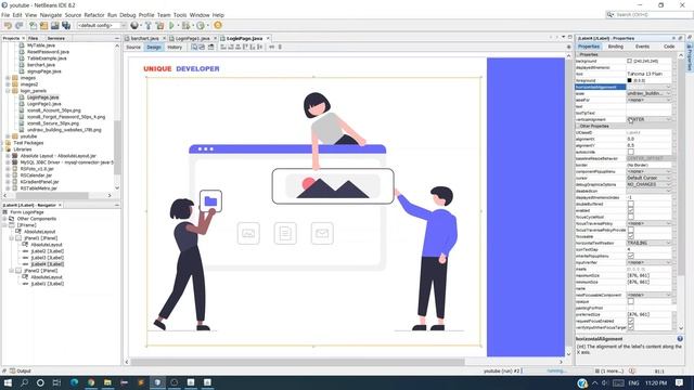 JAVA-How to design Attractive login page in netbeans || Netbeans Tutorials|| Unique Developer|| 202 смотреть онлайн