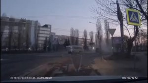 Столкновение KIA Optima и ПАЗ  в Воронеже 20 апреля 2019 года