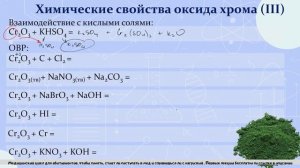 28. Химические свойства и способы получения оксида хрома (III) Cr2O3