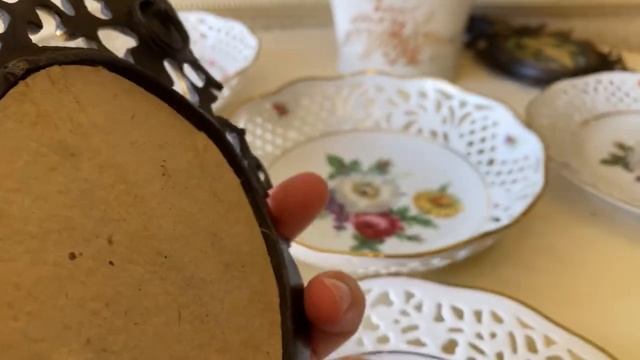 ВИНТАЖНЫЙ ПРОРЕЗНОЙ ФАРФОР ?? ЦВЕТОЧНЫЙ АНТИКВАРНЫЙ ФАРФОР ??