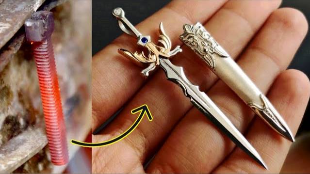 turning rusty bolt into sword pendant - sword pendant making смотреть онлайн