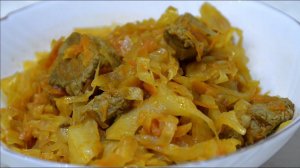 Тушеная капуста с мясом - быстро и просто.
