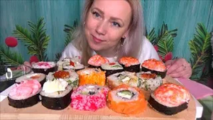 Мукбанг  СУШИ РОЛЛЫ       ЗАПЕЧЕННЫЕ СУШи   Еда на камеру   Русский мукбанг