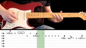 WASTED SUNSETS guitar lesson - Guitar solo with tabs (fast & slow) - Deep Purple