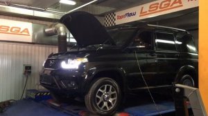 Видео замера мощности доведенного УАЗ Патриот с двигателем ЗМЗ Про.