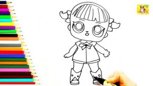 Кукла Лол.Мультик Рисунок Раскраска для детей.Рисунок Кукла Лол.