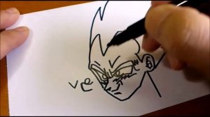 How to turn words Vegeta（Dragon Ball）into a Cartoon - How to draw doodle art on paper