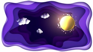 Анимированный 2d векторный фон: Солнце и облака