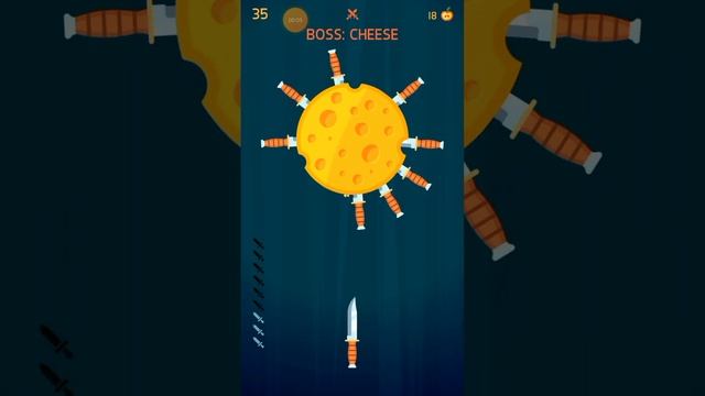 Первый босс Сыр. Knife Hit
