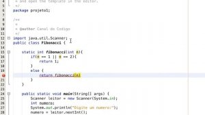 Fibonacci Recursivo em Java - Canal do Código