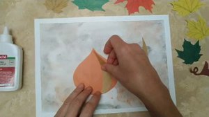 Осенняя аппликация из цветной бумаги