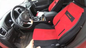 Отзыв эксплуатации чехлов: "Autoprofi COMFORT, материал велюр COM-0405 BK/RD" на Кia Sportage 4