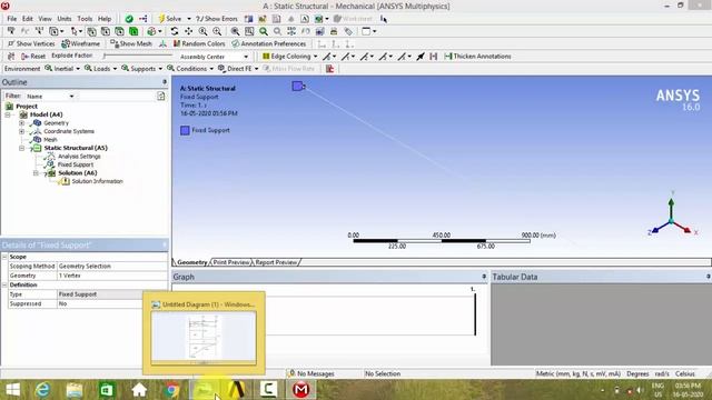 Shear force diagram and Bending Moment diagram in Ansys Workbench