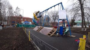 С качелей в церковь. From the swing to the church.