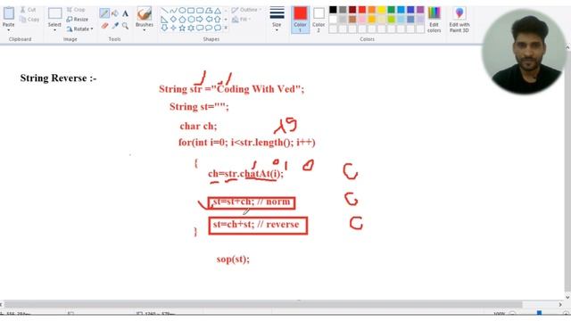 Reverse String || STRING REVERSE IN JAVA || Coding Ved || String reverse print in hindi || I