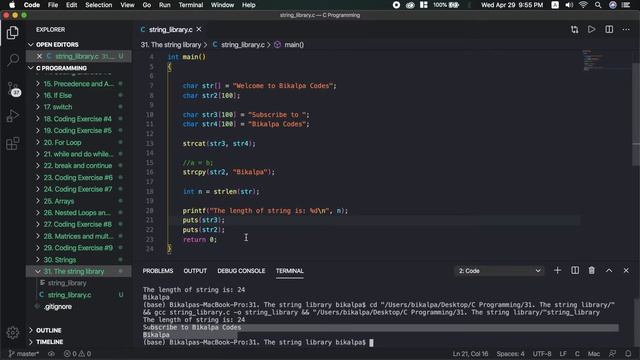 The String Library (String Functions) | C Programming Tutorials in Nepali #31