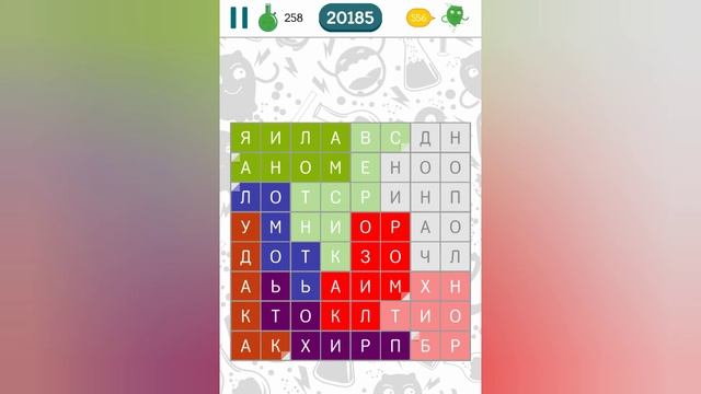 Филворды: Поиск слов (уровни 256 - 260) смотреть онлайн