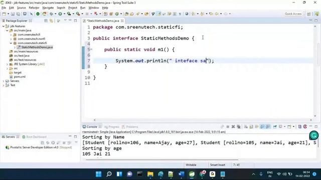 JDK8 Features (Functional Interface Static Methods) Session-6 | By Mr. Sreenivas
