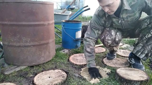Супер идея для дачи! Делаем садовую дорожку из спилов дуба своими руками!