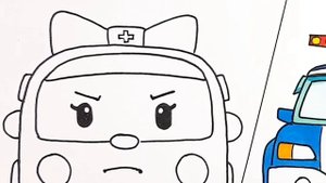 ROBOCAR POLI, AMBER and ROY Getting Ready To Go . Rescue Team Drawing and Coloring Pages Tim Tim TV