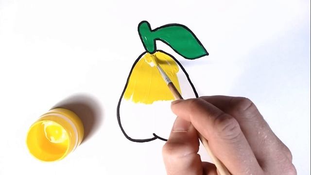 Как нарисовать ГРУШУ/Учим ЦВЕТА/Раскраска для детей/How to draw a pear/МУЛЬТИРУМ