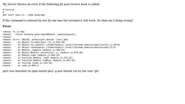 DevOps & SysAdmins: pm2 throws error in git hook смотреть онлайн