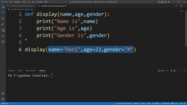 What is Keyword Argument in Python ?  Python Tutorial  For Beginners Part #47