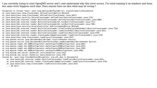 OpenJMS server does not want to start смотреть онлайн