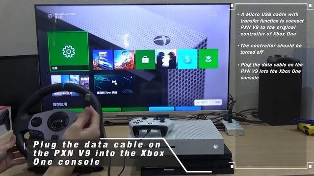 PXN V9 Gaming Steering Wheel For Xbox One Tutorial