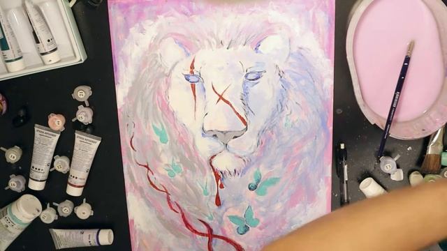 Рисование. Картина Лев. смотреть онлайн