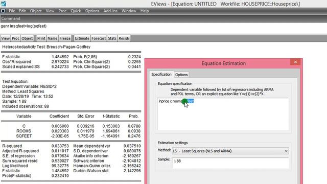(EViews10): Heteroskedasticity and Functional Forms смотреть онлайн