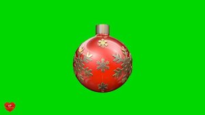 Футаж Елочный шар новогодний хромакей