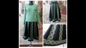 Видео-ответ. Юбка частичным вязанием на вязальной машине.