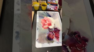 Натюрморт с арбузом. Демонстрация акварельной техники от Юлия Кирилина