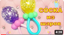 Соска из шаров. Мастер класс. Как сделать. Balloon pacifier. Balloons. DIY. Hand made. How make