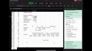 Regression Line and Residual Plot on Excel (iPad)