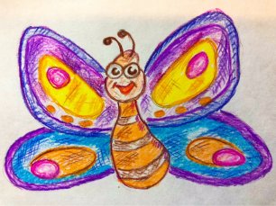 Как нарисовать бабочку карандашами детям
